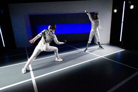 Production photograph from Athena at Thrown Stone Theatre Company.
