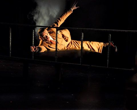 Production photograph from The 39 Steps at City Theatre Company.